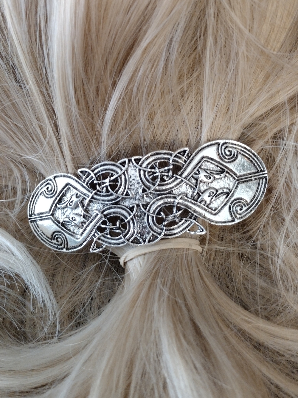 Silver Celtic Knot Hair Clip for Women